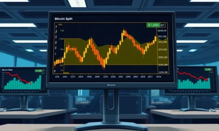 Bitcoin price chart showing Peter Brandt's identified Banana Split pattern with exchange reserves data in background.