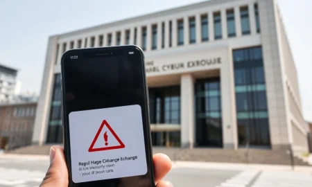 South Korean government building representing regulatory action against Bithumb exchange for AML violations.