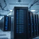 Secure server room representing BlackBerry's cybersecurity business and stock performance.