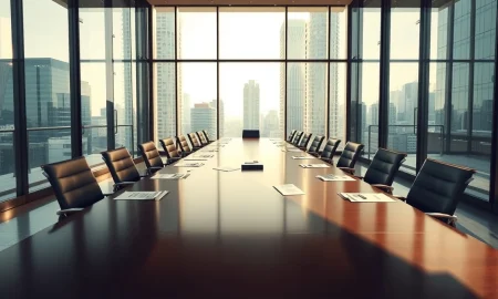 Boardroom scene representing pressure on Edinburgh Worldwide Investment Trust from activist Boaz Weinstein.