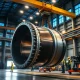 Broadwind Energy manufacturing facility producing wind turbine components during evening operations