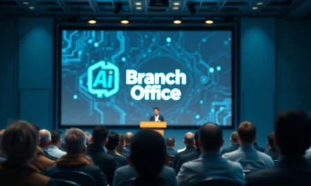 BuzzFeed CEO Jonah Peretti presents new AI apps at a tech conference for Branch Office spin-off.