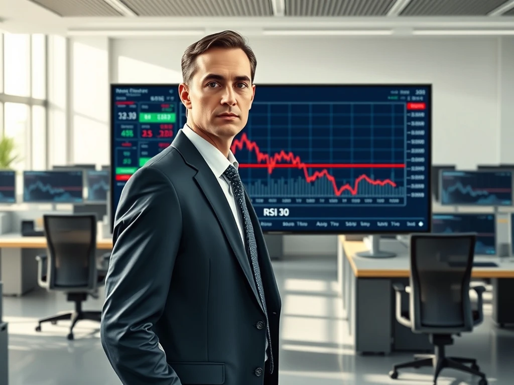 Financial analyst monitoring Cadre Holdings stock chart showing oversold RSI indicator in trading environment
