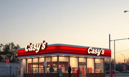 Casey's General Stores exterior as stock crosses above average analyst price target