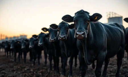 Cattle market downturn as live cattle futures fall sharply in October 2024 trading.