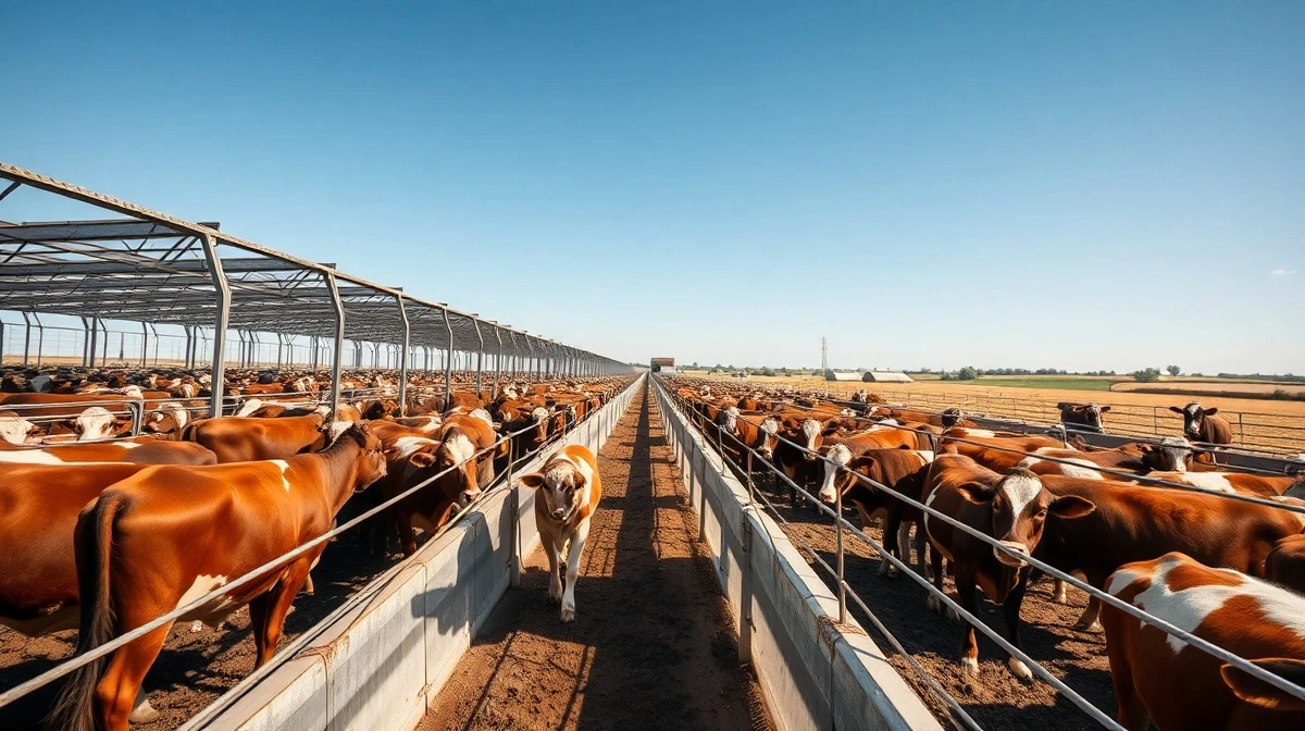Cattle in a feedlot with futures prices rising on strong cash and wholesale beef markets.