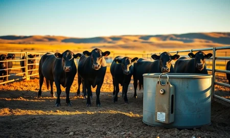 Cattle futures market rally on Turnaround Tuesday 2026 shown through healthy livestock in feedlot.