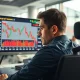 Trader in Budapest analyzes EUR/HUF and oil price charts amid CEE FX market stress.