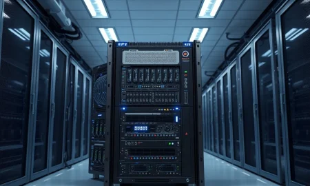 Celestica 5G network equipment manufacturing in modern telecommunications data center