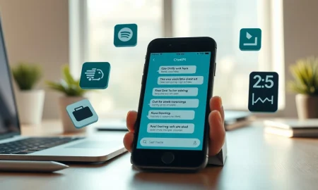 Smartphone showing ChatGPT interface with integrated app icons for Spotify, DoorDash, and Uber.