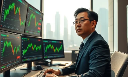 Financial analyst monitors CNY exchange rate charts showing China's trade resilience supporting renminbi stability in 2026 markets.