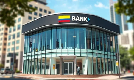 BanColombia SA (CIB) headquarters building in Bogotá, Colombia, representing the bank's stock crossing its analyst price target.