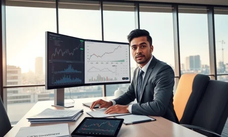 Financial analyst reviewing CION Investment Corporation Q4 earnings reports and stock performance data