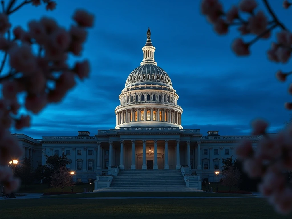 U.S. Capitol building at dusk representing the CLARITY Act crypto legislation debate in Congress.