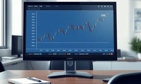 Financial trading desk analyzing Calumet Inc CLMT March 2027 options strategy on professional monitor