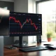 CNO Financial Group stock chart breaking below the 200-day moving average on a trading desk monitor.