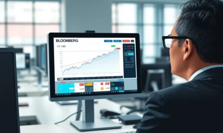 Financial analyst monitoring CNY/USD exchange rate chart on a trading desk, illustrating BNY report on steady Chinese Yuan demand.