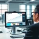 Financial analyst monitoring CNY/USD exchange rate chart on a trading desk, illustrating BNY report on steady Chinese Yuan demand.