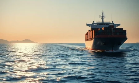 Cargo ship navigating strategic strait as cocoa prices surge due to shipping threats