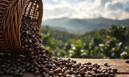 Coffee beans being harvested as supply concerns lift coffee prices in global commodity markets
