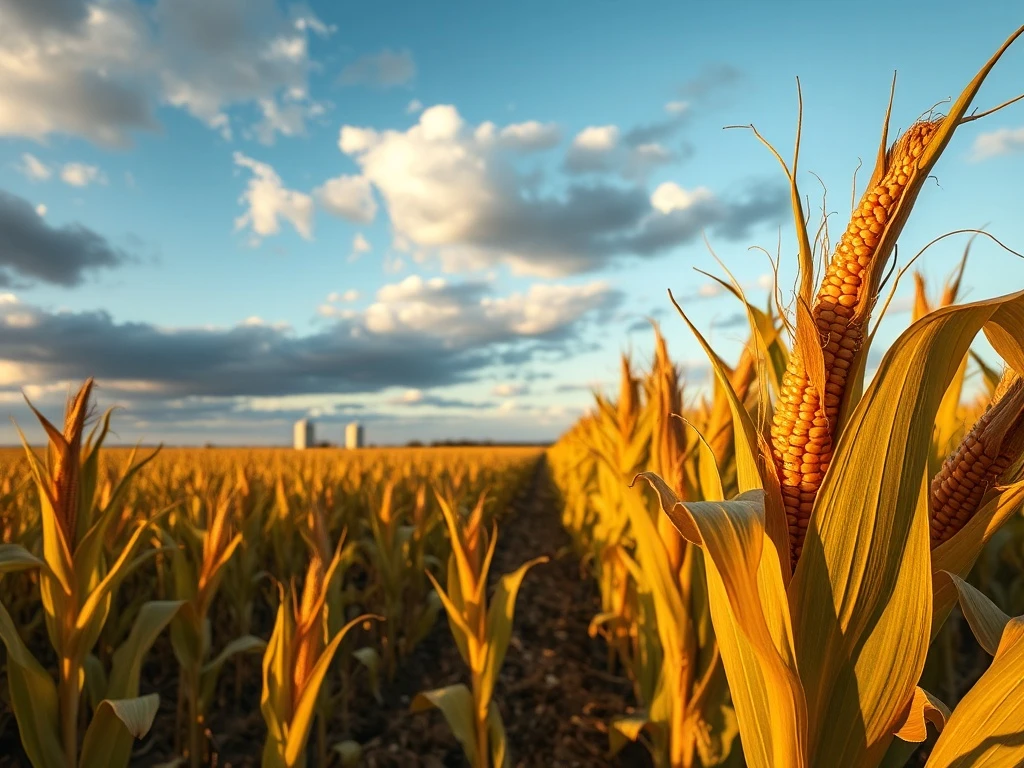 Golden corn cobs in a field representing the commodity market rally for corn futures.