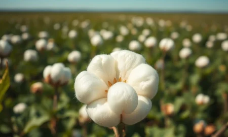 Cotton boll in field representing commodity market gains and agricultural futures trading.