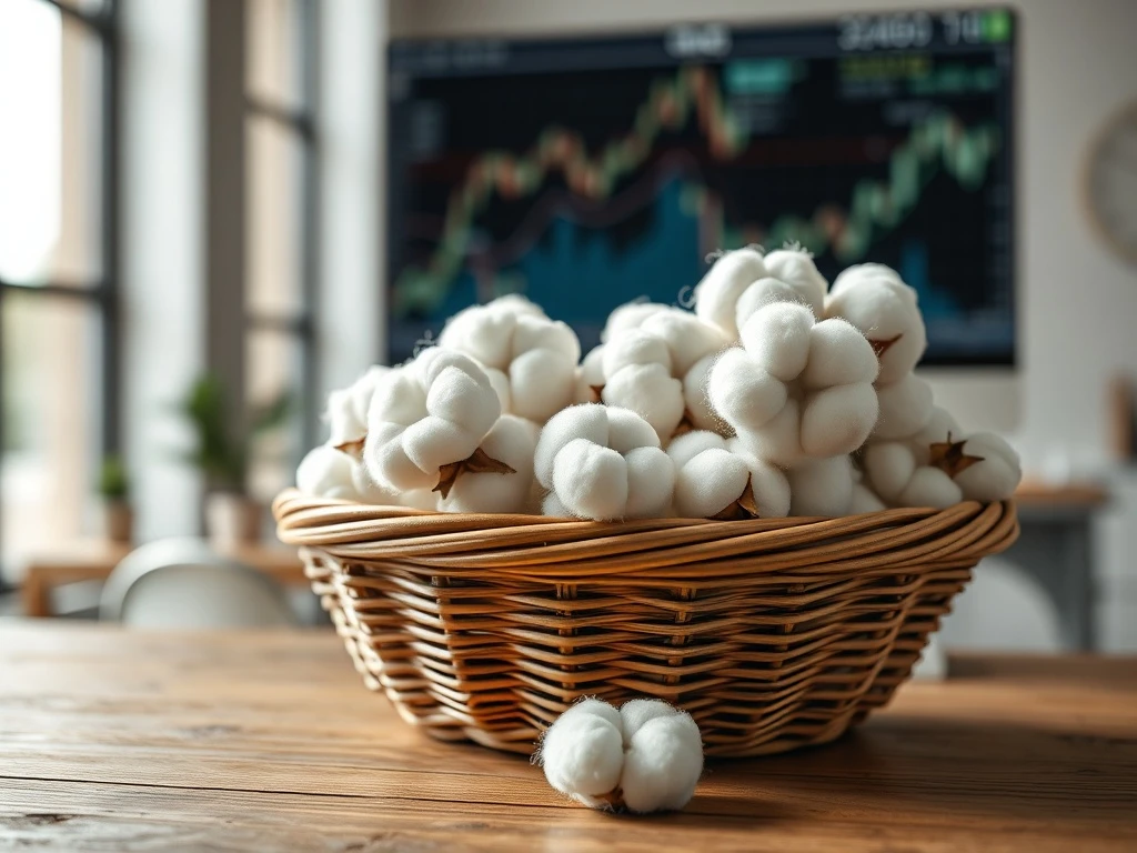 Raw cotton bolls representing the sharp decline in cotton futures prices on Thursday, May 8, 2025.