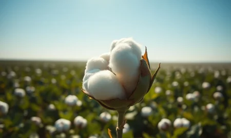 Close-up of a cotton boll representing the rally in cotton futures prices on strong export demand.
