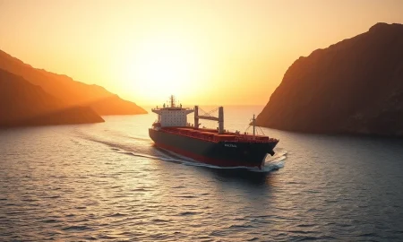 Oil tanker navigating Strait of Hormuz during crude oil price rally despite IEA stockpile release