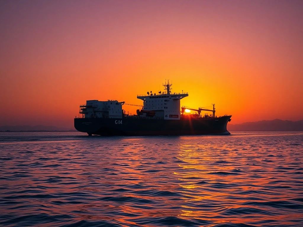 Oil tanker navigating Strait of Hormuz during crude prices rally despite IEA stockpile release