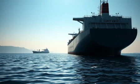 Oil tanker halted in Strait of Hormuz during Iran conflict causing crude prices to surge.