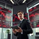 Financial analyst studies cryptocurrency market crash data showing Bitcoin, Ethereum, and XRP price predictions