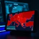 Smartphone displaying cyber threat targeting Ukraine linked to Darksword iPhone spyware.