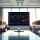 Trading desk monitor showing DFSU ETF chart crossing below its 200-day moving average on March 9, 2026.