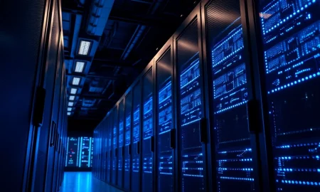 DigitalOcean cloud server room representing the company's infrastructure business.
