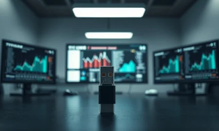 A USB thumb drive representing the alleged theft of Social Security data by a DOGE employee.