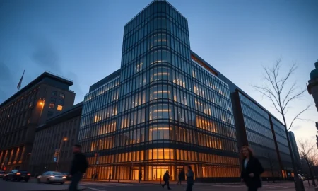 European Central Bank headquarters in Frankfurt as ECB crafts policy response to energy shock.