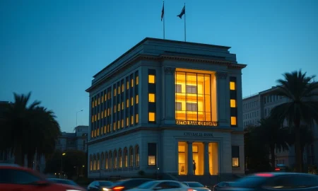 Central Bank of Egypt headquarters as inflation rebound delays monetary policy easing.