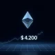 Ethereum logo over a chart at the critical $4,200 price level deciding the 2026 altcoin season.