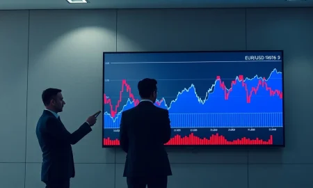 EUR/USD exchange rate chart analysis showing resilience against volatile oil prices in a financial setting.