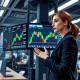 Trader analyzes EUR/USD support level on Bloomberg Terminal following ECB repricing news.