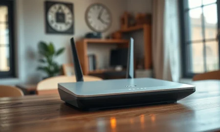 A consumer Wi-Fi router on a desk following the FCC import ban announcement.