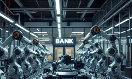 General Motors assembly line representing new industrial bank funding strategy.