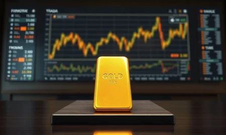Gold bullion bar on a desk as markets await US CPI inflation data release impacting prices.