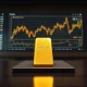 Gold bullion bar on a desk as markets await US CPI inflation data release impacting prices.