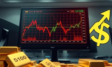 Gold price crashes below $5100 as oil spike strengthens the US dollar on trading desk monitors.