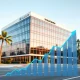 Heritage Insurance headquarters in Clearwater Florida with financial growth visualization