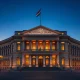 Hungarian National Bank headquarters in Budapest where dovish monetary policy decisions impact the HUF forint exchange rate.