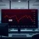 Breaking news on iShares Biotechnology ETF (IBB) showing significant outflow on a financial trading monitor.