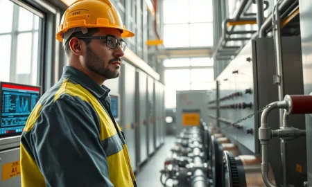 Engineer monitoring DRA pipeline operations in Middle East control room, representing Innospec's FY26 strategic focus.